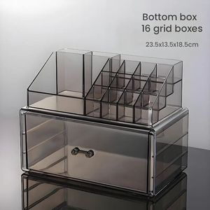 Freestanding Two-Tiered <b>Clear</b> Acrylic Display Organizer 16 Slots Drawer for Salon Retail Home Vanity Essential for Lip <b>Gloss</b> - Product Image 1