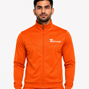 Survêtement de sport pour homme grande taille, décontracté, respirant, écologique, léger, veste zippée intégrale, coupe ajustée, 100% coton - Product Image 5