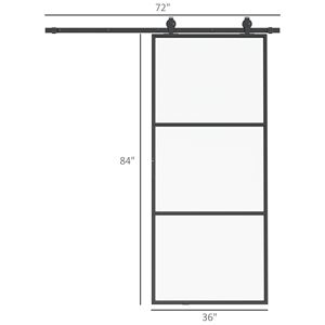 Porta Scorrevole Industriale in Vetro Temperato Satinato 36x84 con Kit Hardware Facile da Installare 6FT, Maniglia in Acciaio al Carbonio con Superficie Rifinita - Product Image 3