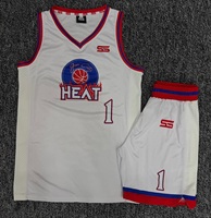 Seragam Basket Harga Terjangkau Set Merah Jersey Tanpa Lengan Celana Pendek Cetak Sublimasi Nomor 5 Pakaian Atletik Pria