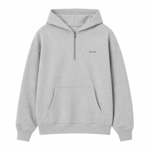 Sudadera con capucha y media cremallera extragrande con logotipo personalizado premium para hombre, de alta calidad, de algodón grueso, con cremallera de cuarto, OEM - Product Image 1