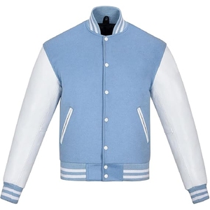 Wholesale Custom <b>Men's</b> Baseball College Varsity Jacket with Front Embroidery Design Streetwear Coated Jacket for <b>Men</b> - Product Image 1
