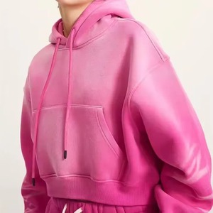 Sweat à capuche zippé court en polaire pour femme, motif lettres imprimé, style streetwear, collection hiver, offre spéciale - Product Image 3