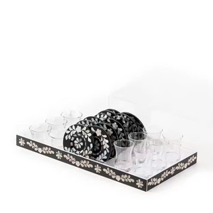 Juego de posavasos y portavasos con incrustaciones de nácar. Hecho en Vietnam. Venta al por mayor disponible directamente de fábrica. - Product Image 3