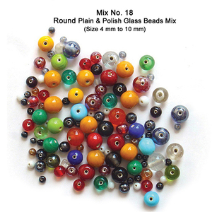 Perles rondes en verre, produit de qualité supérieure, mélange de tailles de 4 à 10 mm - Product Image 1