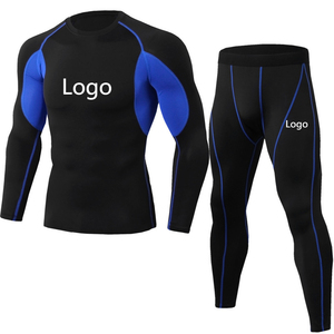 Top Quality Wholesale 2 Pieces Sportswear <b>Compression</b> Sets / <b>Men</b> Running Training <b>Tights</b> <b>Compression</b> Gym Suits Season Made - Product Image 2