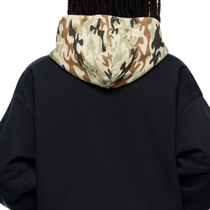 Men's Classic <b>Zip</b> Hoodie with Camo <b>Hood</b> Full <b>Zip</b> Fleece Sweatshirt Cotton Blend Casual Outerwear for Daily Wear and Street Style - Product Image 4