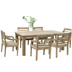 Ensemble de meubles de salle à manger d'extérieur sur mesure Huu Huyen, table et chaises en bois massif, fabricant vietnamien - Product Image 4