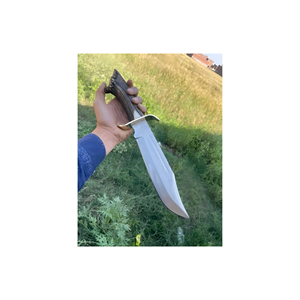Couteau Bowie en acier inoxydable personnalisable avec manche en corne de cerf et étui en cuir pour le camping, la chasse et la survie en extérieur - Product Image 3