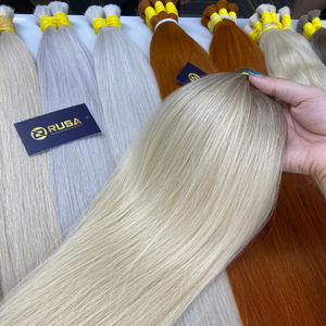 Extensions de cheveux humains bruts lisses en vrac, blonds naturels, argentés, bruns pour l'allongement en salon - Product Image 3