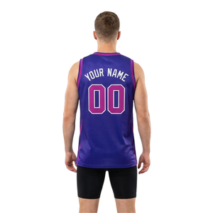 Ensemble de basket-ball classique pour homme, maillot sans manches à col en V et short ajusté uni avec bordure contrastée, nom et numéros du joueur - Product Image 2