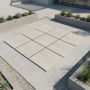 Vistaar Sand <b>Stone</b> Beige 20mm Thick Porcelain Outdoor Tiles Heavy Duty Gujarat Commercial <b>Paving</b> Slabs with 4-Year Warranty - Product Image 1