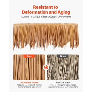 1,3X3,2 pies Estilo mexicano Tiki Hut Hierba Falda Techo Planta artificial Paja artificial Falda para techos - Product Image 3