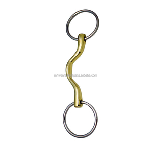 MH Professional Mors de cheval en laiton à anneau fixe et embout hautement courbé, équipement d'entraînement pour chevaux, mors de fabricant - Product Image 1