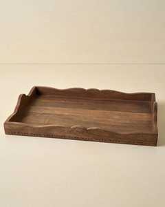 Plateau de rangement octogonal en noyer noir de qualité supérieure, empilable, pour aliments, collations ou bijoux, de la marque Natural House - Product Image 3