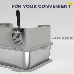"Stainless Steel <b>Cat</b> Enclosed Litter <b>Box</b> with PP Cover for Easy Cleaning & Large Capacity | Eco-Friendly & Abs Construction" - Product Image 2
