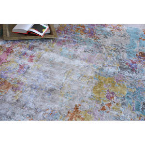 Tapis rectangulaire artisanal DreamCraft en bambou noué à la main/écorce de bambou, motif abstrait, art de sol, ivoire élégant, Vietnam - Product Image 2