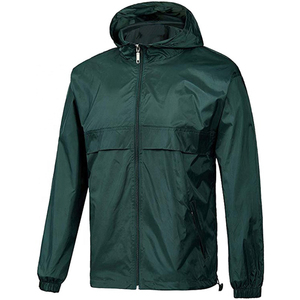 Veste coupe-vent en toile personnalisée pour homme, imperméable, écologique, légère, à capuche, sportive, décontractée, service OEM - Product Image 1