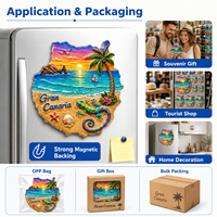 Imán de Resina 3D Personalizado para Refrigerador, Recuerdo de Gran Canaria, España, Imán con Relieve de Lagarto de Playa, Venta al por Mayor para Tiendas de Regalos Turísticos y Decoración