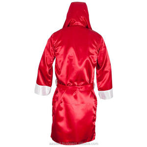 Bata de boxeo con capucha personalizada al por mayor a precio económico, bata de boxeo forrada con capucha, bata de boxeo de satén hecha a medida - Product Image 3