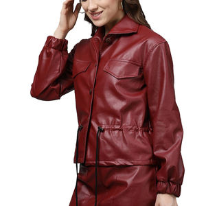 Custom <b>Women's</b> Faux Leather Motorcycle <b>Jacket</b> Vintage Winter Waterproof Windproof Premium Quality - Product Image 2