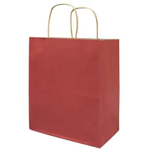 OEM Factory Customized Takeaway Grocery Shopping Packaging Paper Bags With Your Own Logo And Twisted Handle