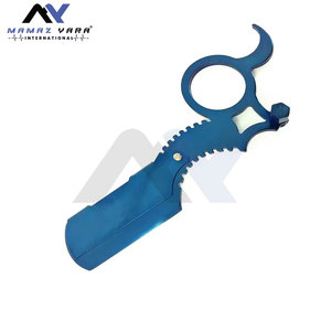 Premium Blue Stainless Steel Manual Shave Razor Replaceable <b>Single</b> Blade for Face and Body Premium Metal Straight Razor - Product Image 6