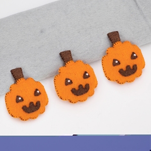 Wholesale Felt & Yarn Cute <b>Stitch</b> Felt Pumpkin Face Ornament for <b>Halloween</b> Farmhouse Hanging Decor Gift Set - Product Image 1