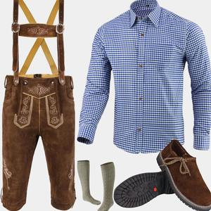 Tenue de festival bavaroise haut de gamme pour homme, Lederhosen, costume d'Oktoberfest 5 pièces, vêtements alpins - Product Image 1