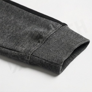 Survêtement à capuche pour homme, fermeture éclair intégrale, couleur unie, mélange polyester-coton, sweat-shirt avec poches latérales, vêtements d'automne - Product Image 6