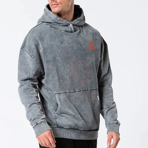 Basiques du vêtement d'hiver : Sweat-shirts à capuche effet délavé, couleur unie, 100% coton, écologiques, durables, sweat-shirt pour homme, vêtements de mode, fabriqués au Pakistan - Product Image 2