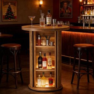 Tavolo Alto Pieghevole per Bar, Arredamento per Interni/Esterni, Casa, Seminterrato, Hotel, Giardino, Feste, con Base a Gamba - Product Image 4
