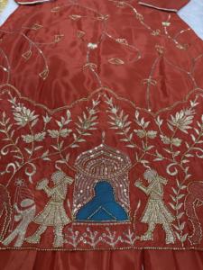 Women's Modern Salwar Kameez Set Embroidery Work <b>Kurta</b> <b>Top</b> Matching Border Lace Dupatta Wedding Occasion Tabby Organza Quick Dry - Product Image 6