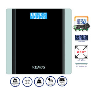 เครื่องชั่งน้ำหนักดิจิตอล VENUS EPS-1199 SILVER ความแม่นยำสูง รับน้ำหนักได้ 180 กก. หน้าจอ LCD กระจกนิรภัย ใช้พลังงานจากแบตเตอรี่ ทนทาน พกพาสะดวก สำหรับใช้ในบ้าน - Product Image 2