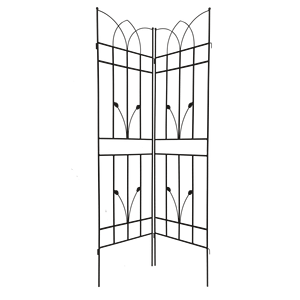 Set di 4 Tralicci da Giardino in Metallo Antiruggine 180 cm x 45 cm Neri, Supporto per Fiori da Esterno per Piante Rampicanti - Product Image 2