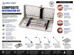 Kit de Restauración Dental de Composite Premium, 3 Scalers con Estuche de Examen de 5 Instrumentos OEM Zetomed Pro - Product Image 2