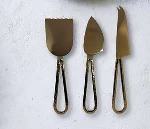 Brass <b>Cheese</b> <b>Set</b> High on Demand Metal Silver <b>Cheese</b> Tools For Wedding and Party Usage Brass <b>Cheese</b> Knife <b>Sets</b> - Product Image 3