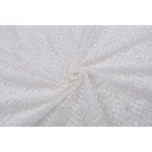 ผ้าลูกไม้ตาข่ายปักสีขาว ย้อมได้ กว้าง 40 นิ้ว TFAB DYE CHANDERI 341 ขายเป็นหลา - Product Image 4