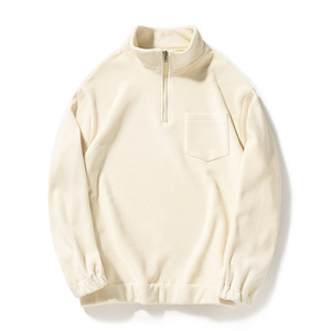 MANWA Men's Cream <b>Fleece</b> Acrylic Pullover Crew Neck Solid Color Plus Size Beading Winter <b>Sweater</b> - Product Image 1