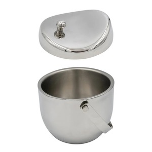 Seau à glace en acier inoxydable avec pelle, bac à boissons rond pour refroidir le champagne et le vin - Product Image 6