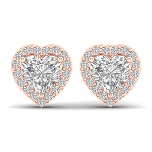 REYES Pendientes clásicos de plata de ley 925 con forma de corazón y moissanita de 1,81 quilates para mujer, joyería fina chapada en oro rosa de 14 quilates - Product Image 2