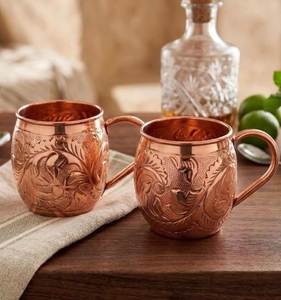 Mug à Moscow Mule en cuivre avec poignée, gobelet classique en métal pour cocktails - Product Image 3