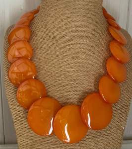 Collar de cadena de resina multicolor con anillos ovalados grandes, joyería de moda para mujer, accesorio de disfraz, ropa de calle, hecho a mano - Product Image 2