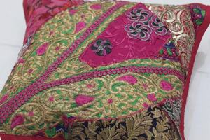 Funda de cojín hecha a mano Khambadiya Patchwork funda de cojín sofá decoración Boho tela de algodón - Product Image 2