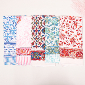 Foulard carré vintage en coton, mouchoir multifonctionnel, bandanas colorés, accessoires de mode ethniques unisexes pour l'été - Product Image 2