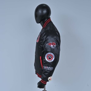 Vestes universitaires en satin noir respirant de haute qualité pour hommes, avec logo NJ brodé, imprimé panthère, col rabattu, vêtements décontractés d'automne - Product Image 6