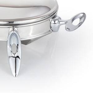 Wholesale Luxury Oval Stainless Steel Chafing Dish Single Food <b>Pan</b> Buffet Warmer Catering Serving Station Gold Accents <b>Stand</b> Sin - Product Image 5