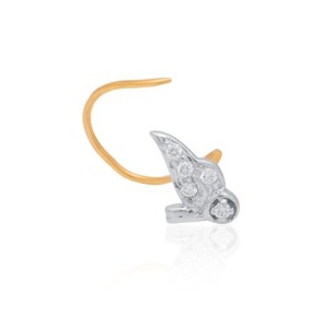 Piercing de Nariz de Oro Rosa con Diamante Natural, Tamaño Regular, Joyería Fina para Mujer, Oro Real, Piedra Única, Ligero, para Uso Diario - Product Image 1