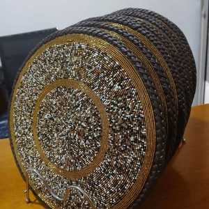 <b>Beaded</b> table <b>Placemats</b> Handmade table <b>Placemats</b> made from Beads and leather Beautiful table decor - Product Image 2