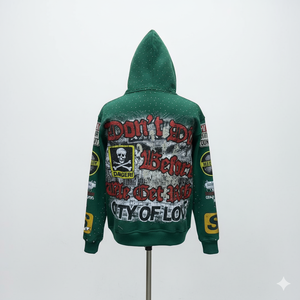 Sudadera con capucha y cremallera azul de la marca Reserved Streetwear, con logotipos personalizados en varios colores, para hombre, cómoda. - Product Image 4